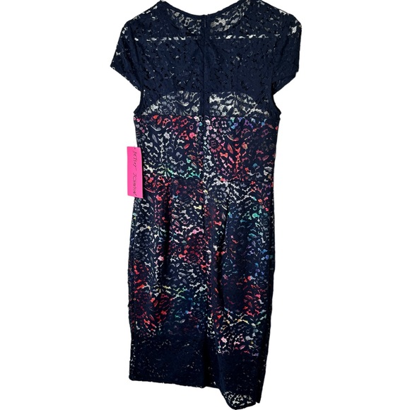 NWT Betsey Johnson Lace Overlay Floral Sheath Dress Size 6 - Picture 7 of 11